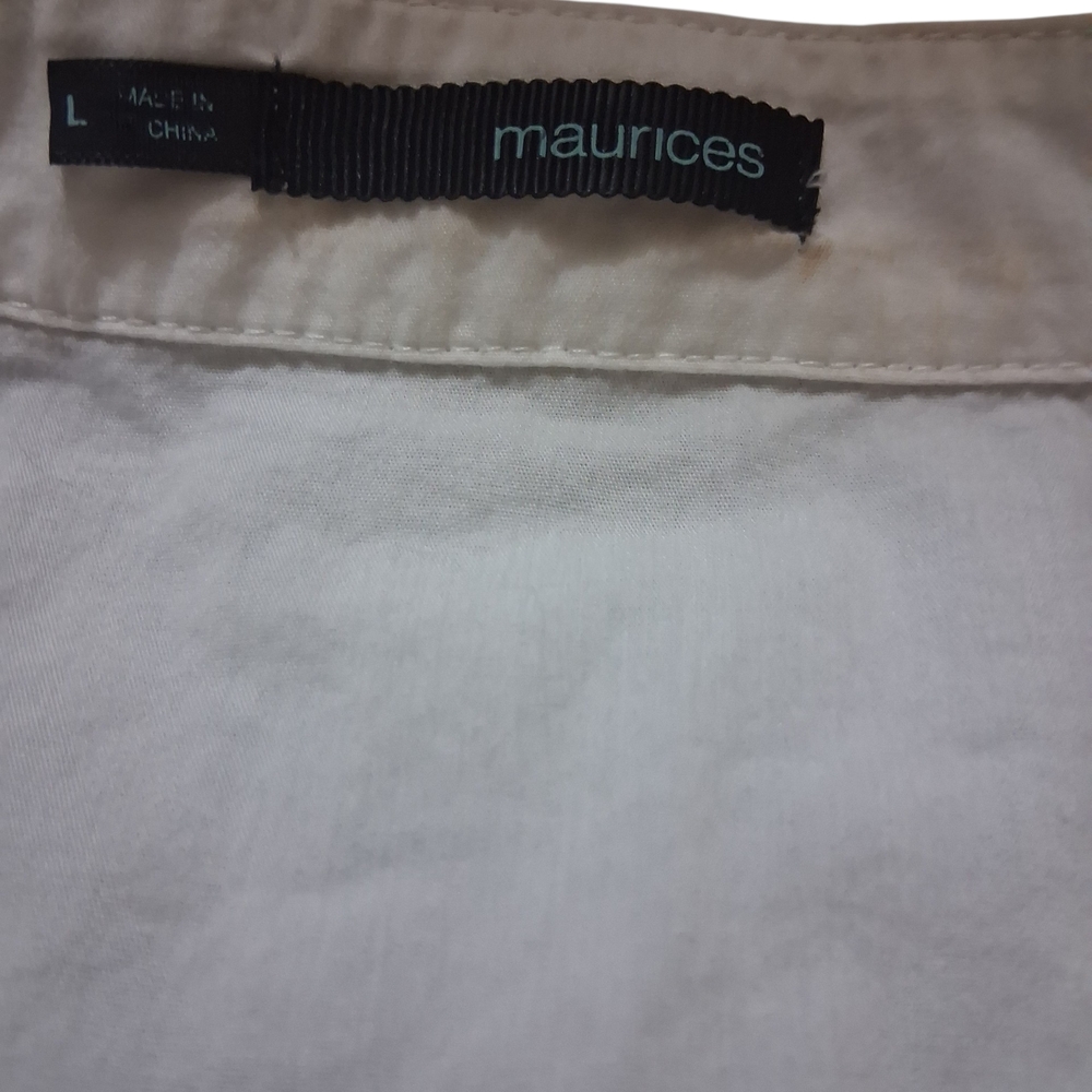 Maurices White Ruffled Cap Sleeve Blouse - Picture 2 of 5